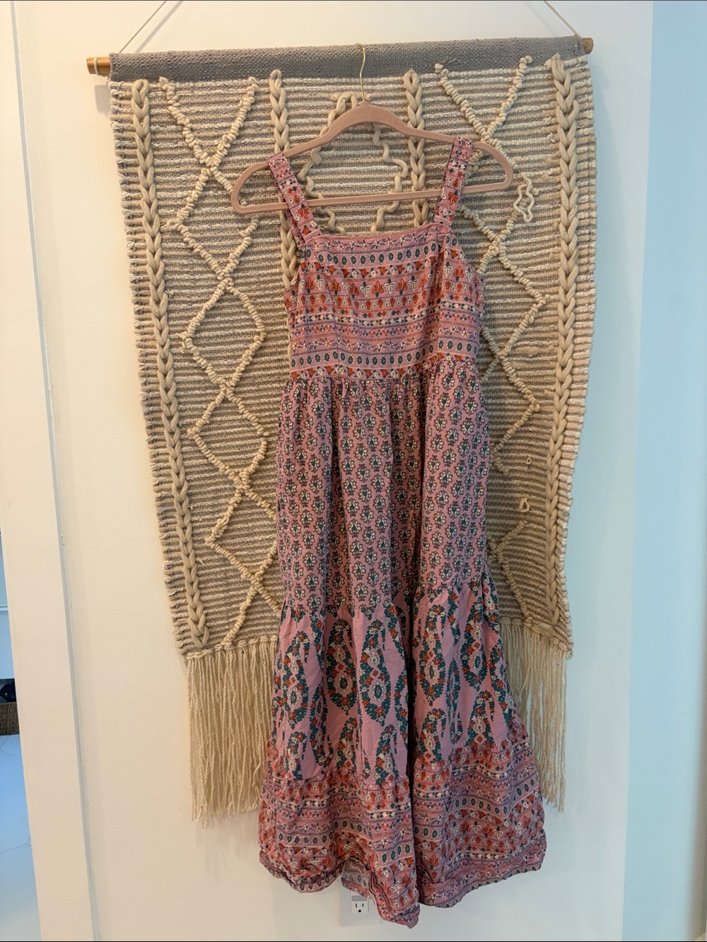 Knox Rose Pink & Green Printed Tiered Maxi Dress